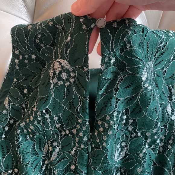Vince Camuto Green Lace Jewel Neck Cocktail Dress - Picture 6 of 12